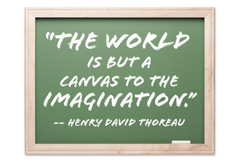 Fototapeta premium Quote on Chalkboard Isolated on a White. Contains clipping path.