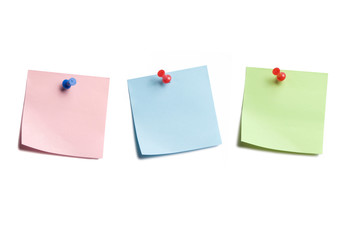 Three Sticky Notes Isolated on White Background