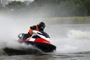 Abwaschbare Fototapete Wasser Motorsport Highspeed-Jetski