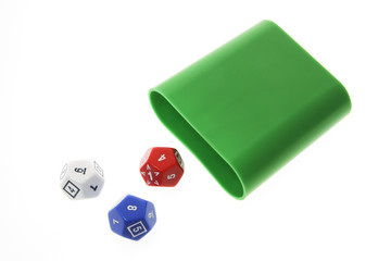 Number Dice on Isolated White Background