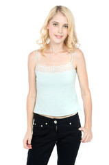 Fototapeta premium An Attractive young girl posing in the studio