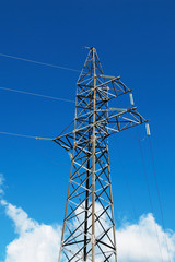 Steel electric pole and clouds