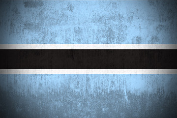 Weathered Flag Of Republic of Botswana, fabric textured..