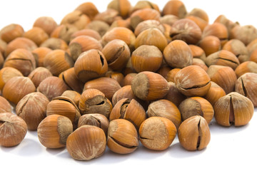 nuts on white background