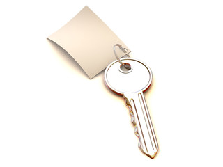 key with note. 3d