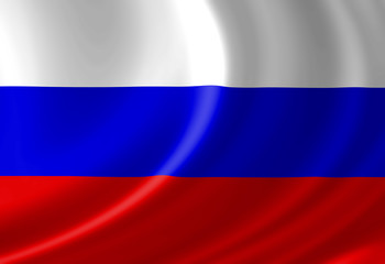 Russian flag waving in the wind
