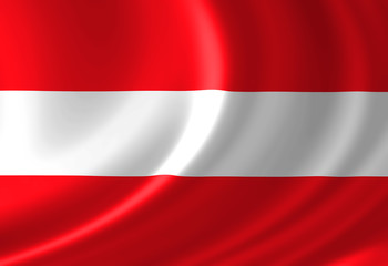 Austrian flag waving in the wind