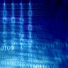 Obraz premium bits and bytes on a blue background