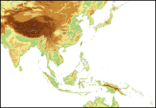 Relief Of South East Asia