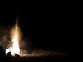 a firework petard being let off