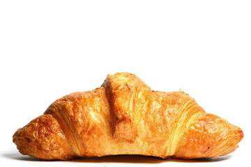 Croissant isolated on white background macro