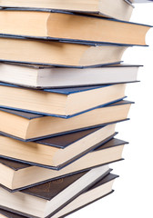 Stack of books isolated on the white.clipping Path