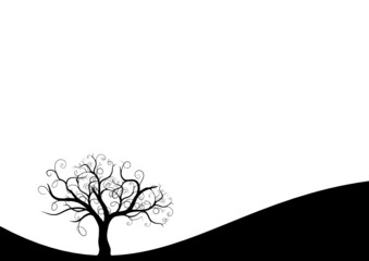 vector serie - winter black tree silhouette