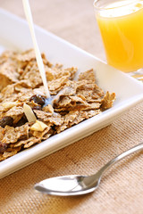 fruit and fibre with fresh orange juice