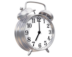 Isolated illustration of a shiny alarm clock