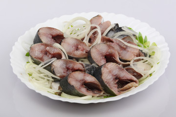 Herring with an onions in oil