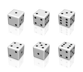 white dice set