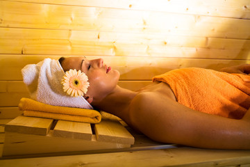 young woman in the sauna 1