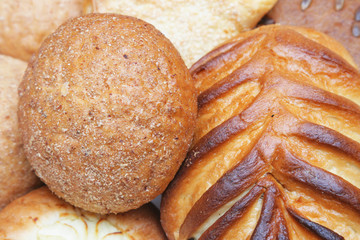 Background of fresh bread.