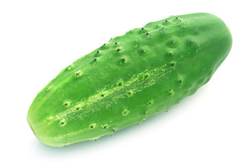 Fresh cucumber isolated on white.