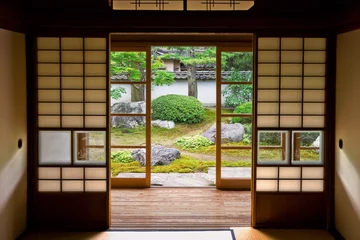 Zelfklevend Fotobehang Tatami en Shoji de oude Japanse kamer. © jpskenn