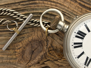 Fototapeta na wymiar Vintage pocket watch with chain
