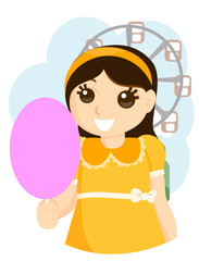 Girl with Cotton Candy