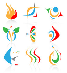 Vector abstract internet icons. Color set. Simply change.