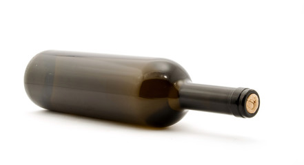 bottle of wine studio isolated