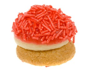 delicious petit four isolated on a white background