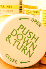 Prescription pill containers with caps