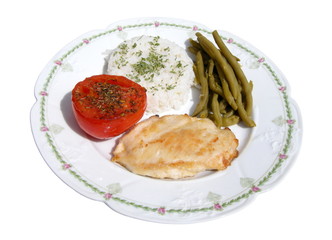 Escalope de poulet garnie