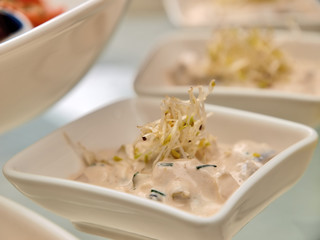 matjes in sauerrahm, vorspeisen, büffet