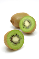 Close up of kiwi fruit on white background