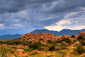 Stormy weather in Texas Canyon in Southeast Arizona