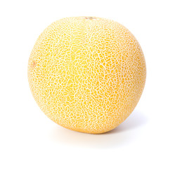 whole cantaloupe melon isolated on white background