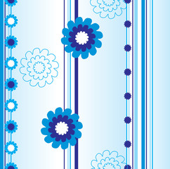 vector pattern with blue flowers