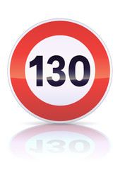 Limitation de vitesse à 130 (reflet métal)