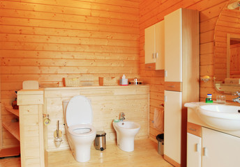 Wooden bathroom luxury rural interior
