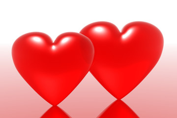 Obraz na płótnie Canvas Red hearts