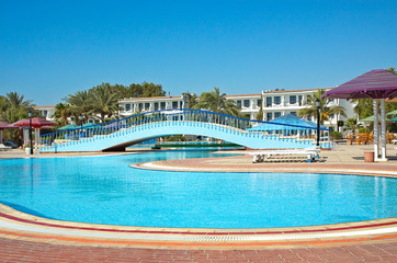Fototapeta na wymiar Swimming pool at the resort Red sea.