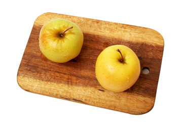 Apple golden on a white background.