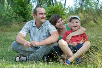 happy family spending time together on a summer day