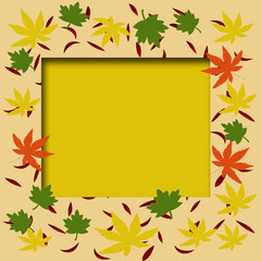 Naklejka na ściany i meble autumn leaf frame