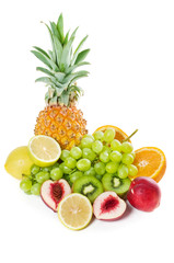 Fresh fruits isolated on a white background