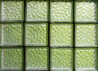 window from 12 glass blocks with bubbles