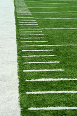 White Football Yard Markers on astro turf
