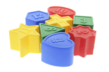 Shape Sorter Toy Blocks on White Background
