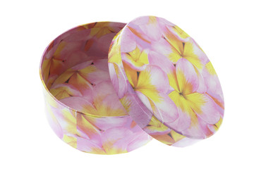 Round Gift Box on White Background