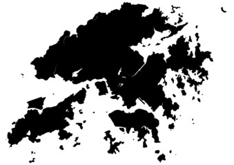 Naklejka premium Mapa wektorowa Hongkongu
